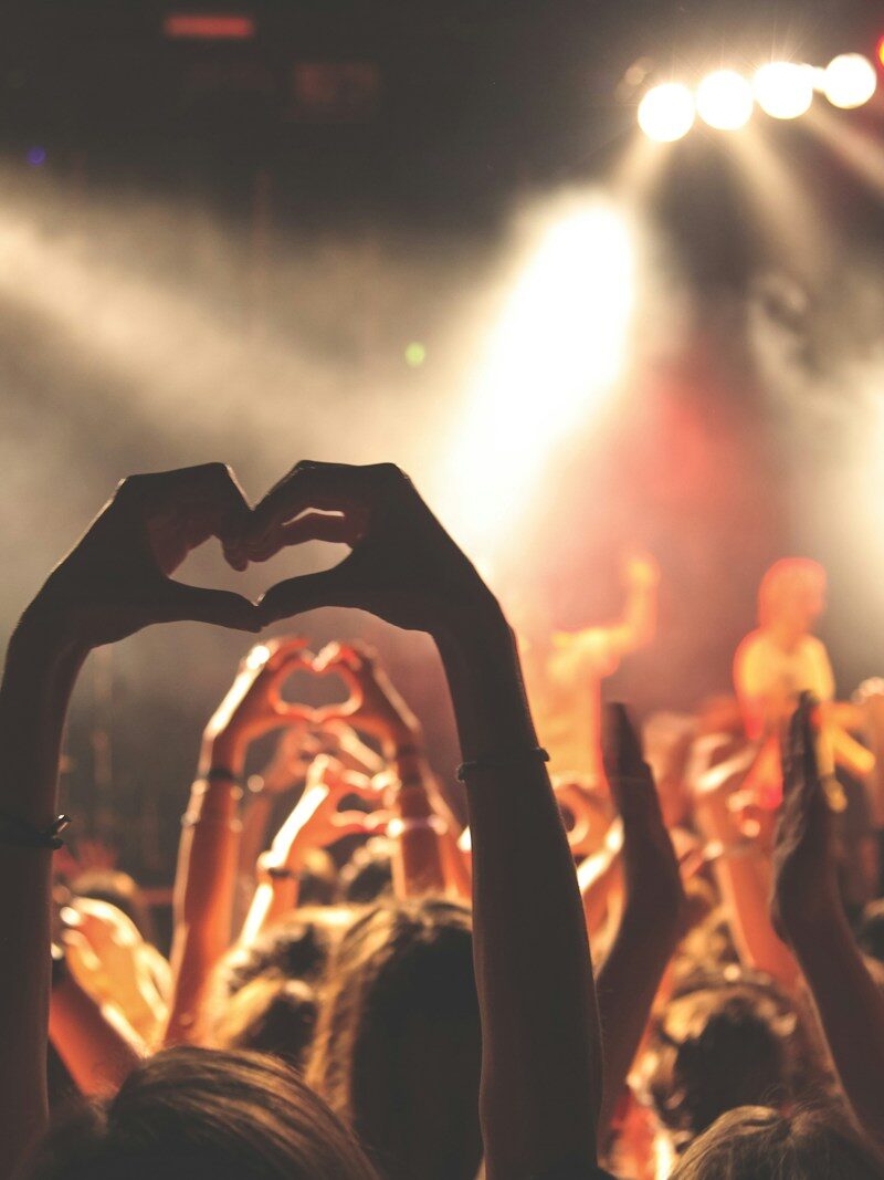 person performing heart hand gesture